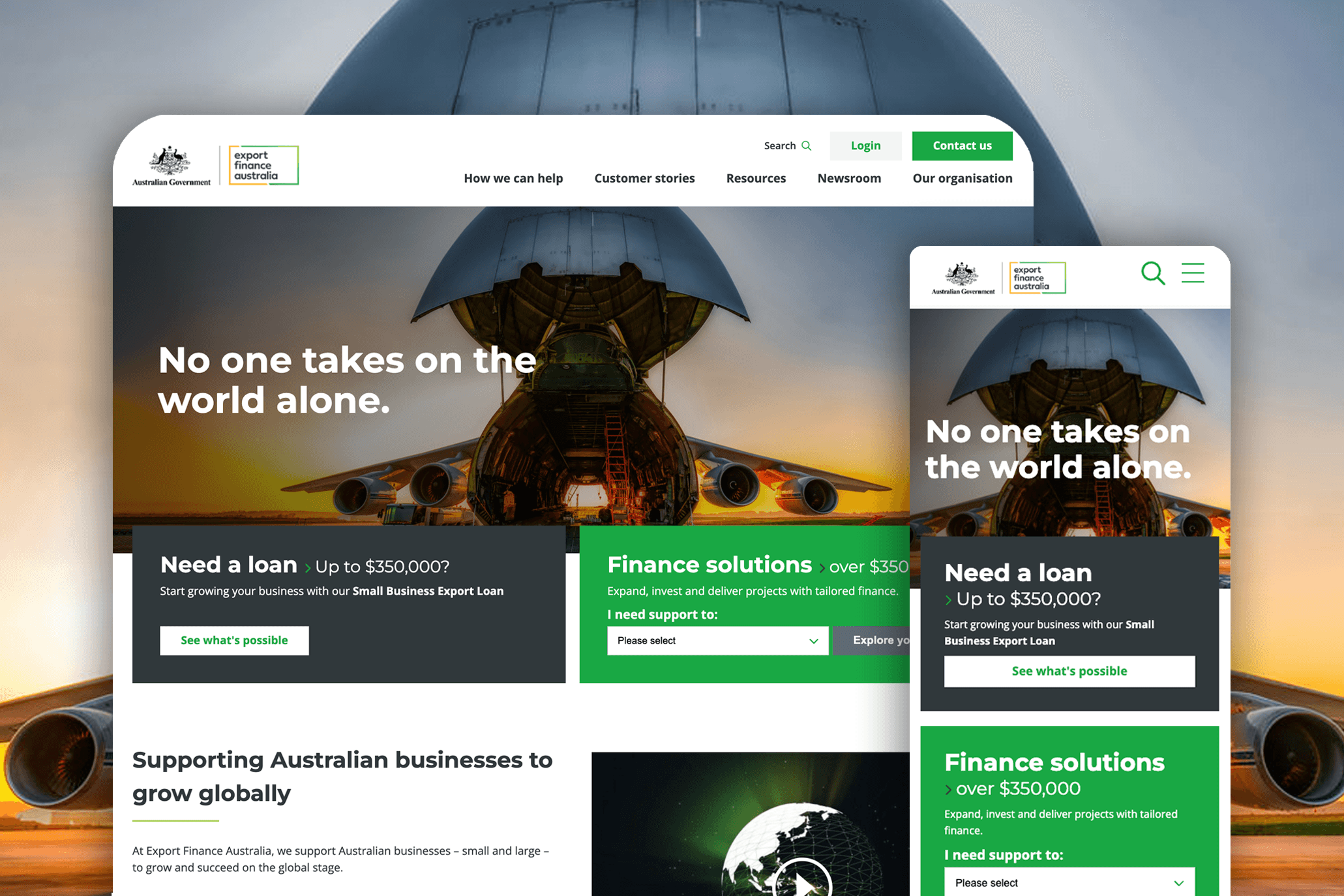 Export Finance Home page