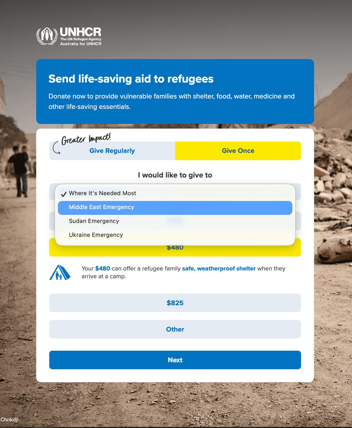 Australia for UNHCR website screenshot
