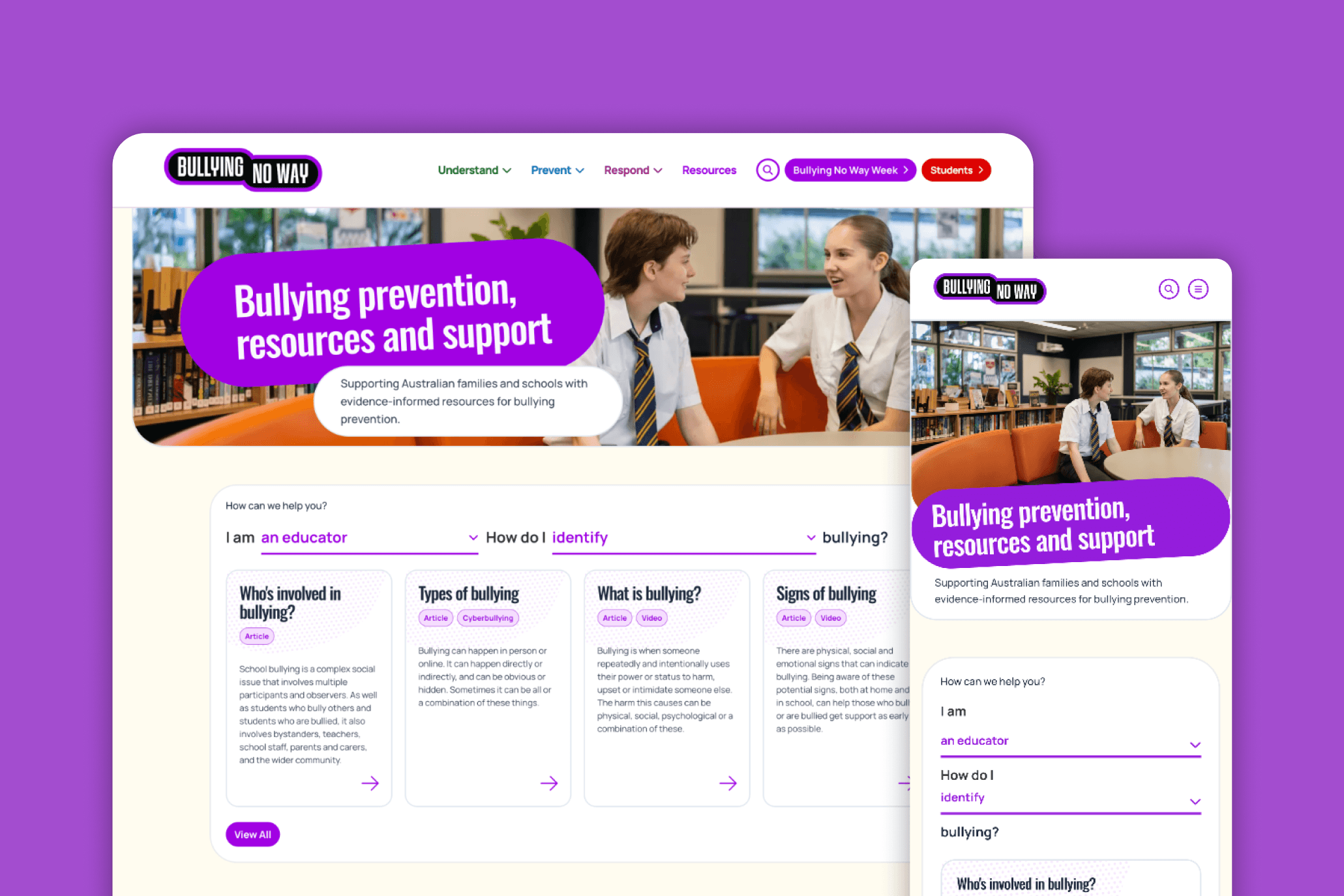 Bullying No Way home page