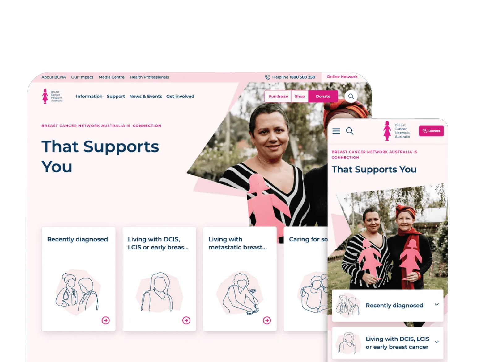 BCNA website screenshots