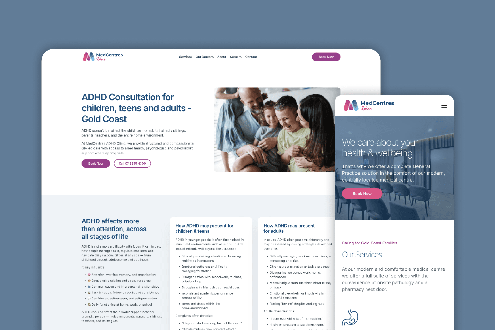 MedCentres Robina website after Google Ads optimisation