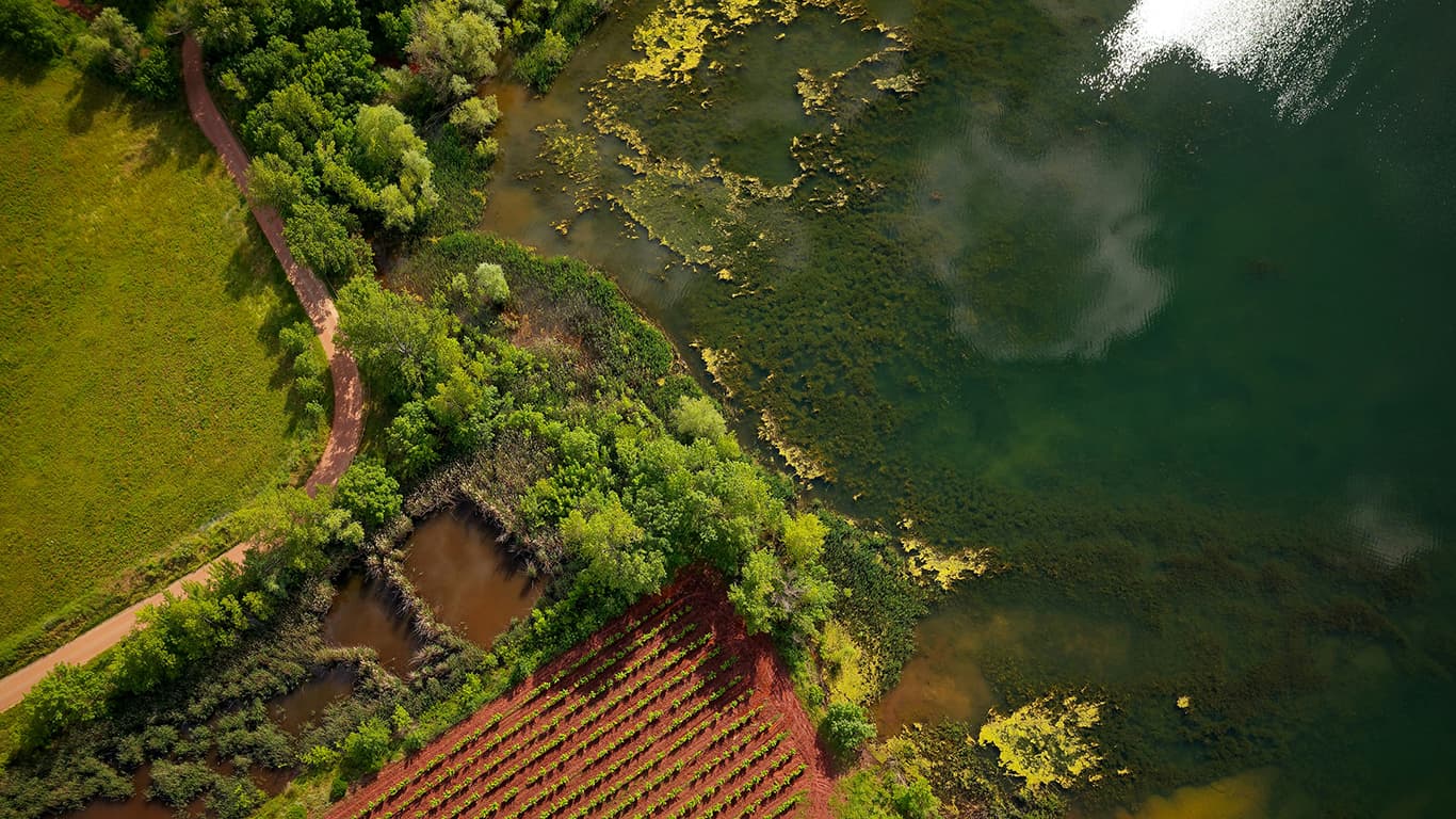 Drone photo of farm land