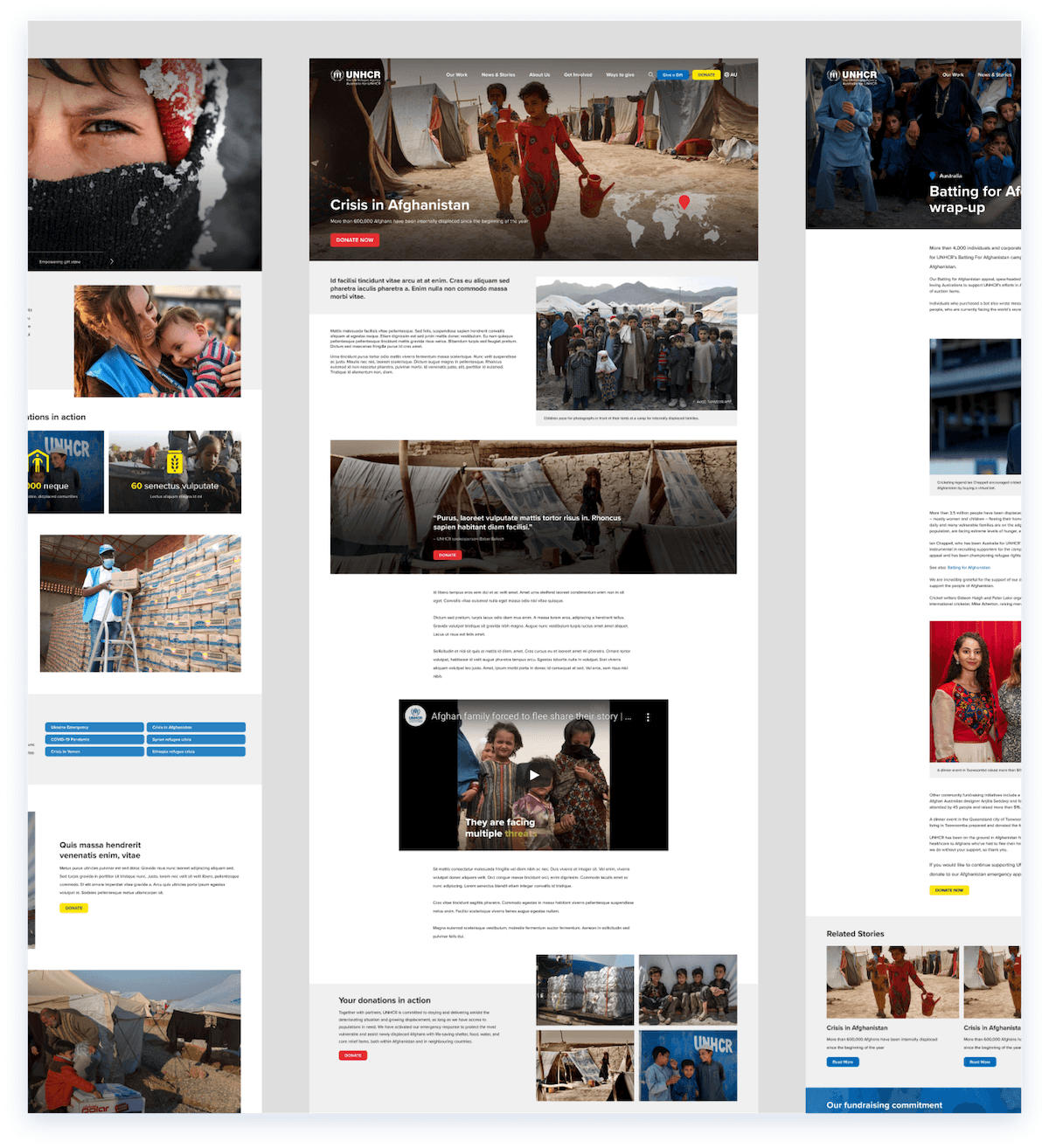 Final UX/UI design for Australia for UNHCR